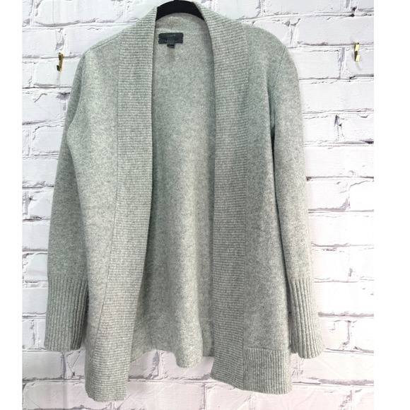 J. Crew Sweaters - J. Crew Wool Cashmere Open Front Cardigan Sweater XS Gray Shawl Collar Womens